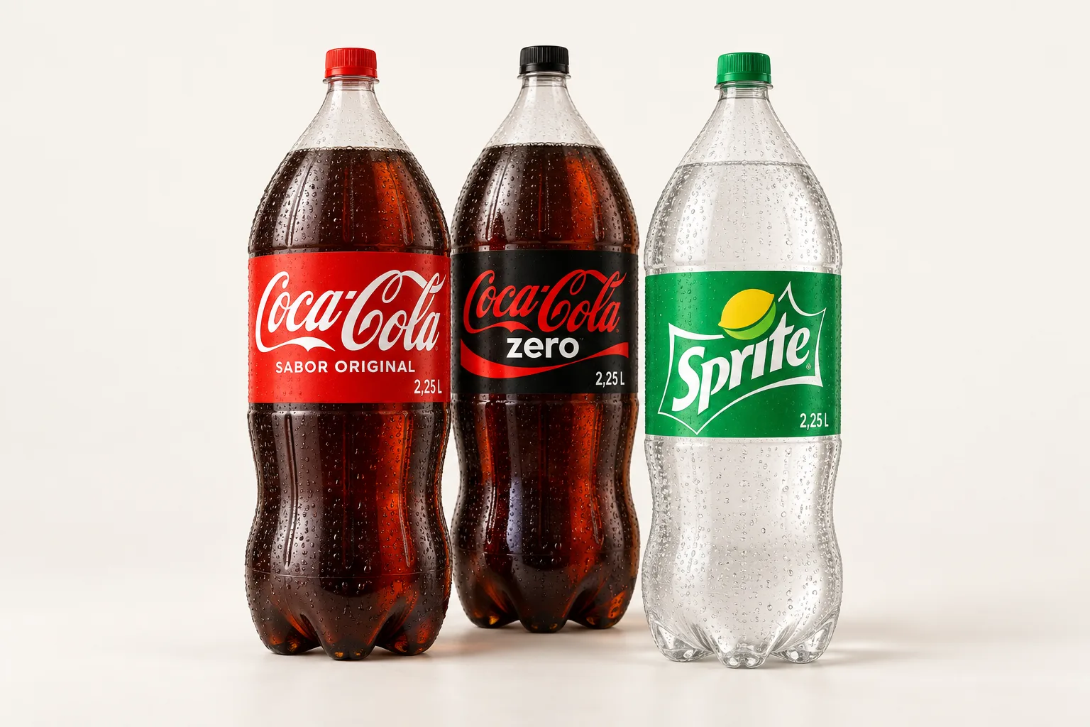 Botellas de Coca-Cola, Coca-Cola Zero y Sprite de 2,25 L.